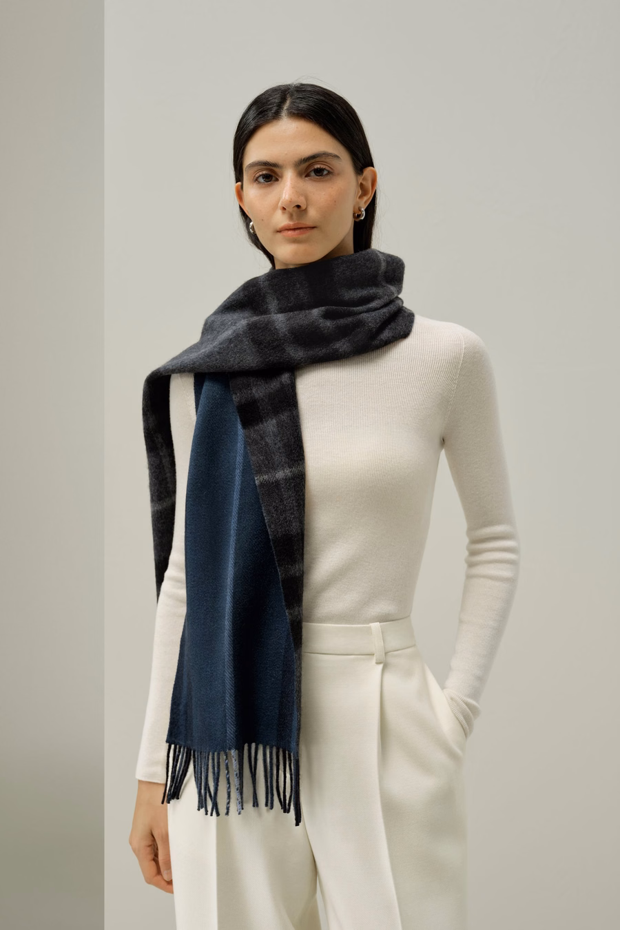 Bufanda a cuadros 100% Cashmere