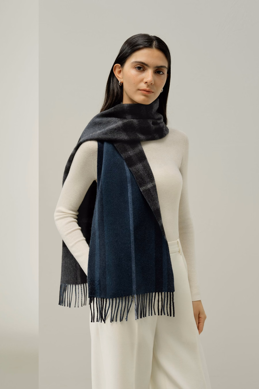 Bufanda a cuadros 100% Cashmere