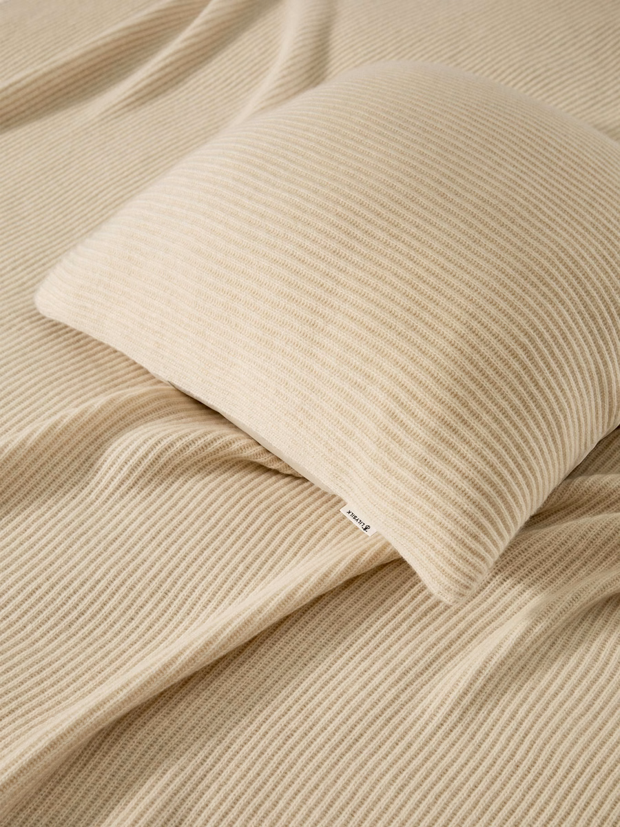 Funda de almohada reversible de cachemira y seda