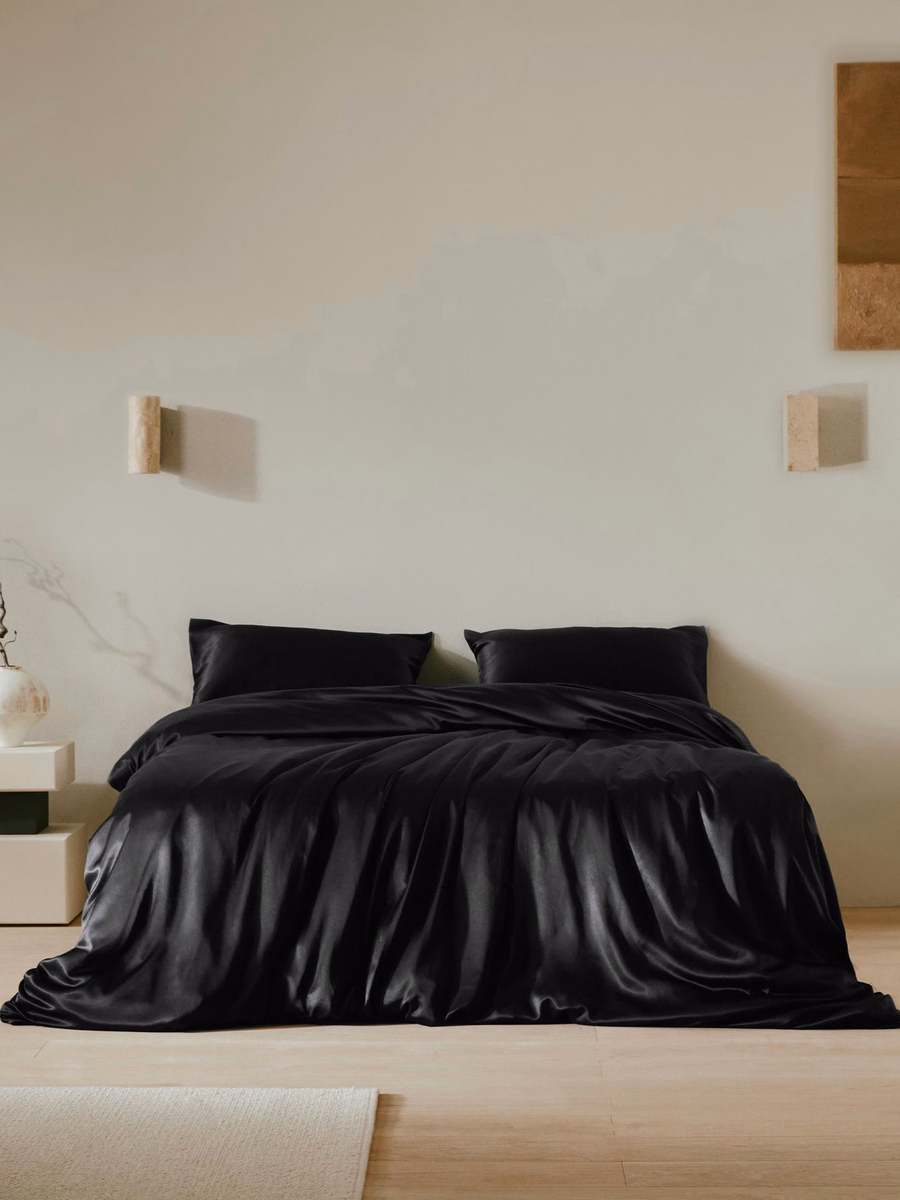 Conjunto de ropa de cama de seda sin costuras de 22 Momme