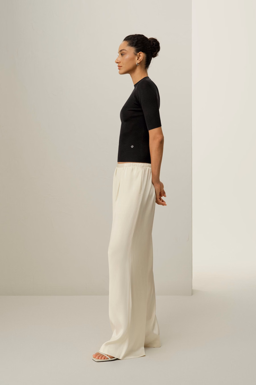 Pantalones de Charmeuse de Seda Doble Cara