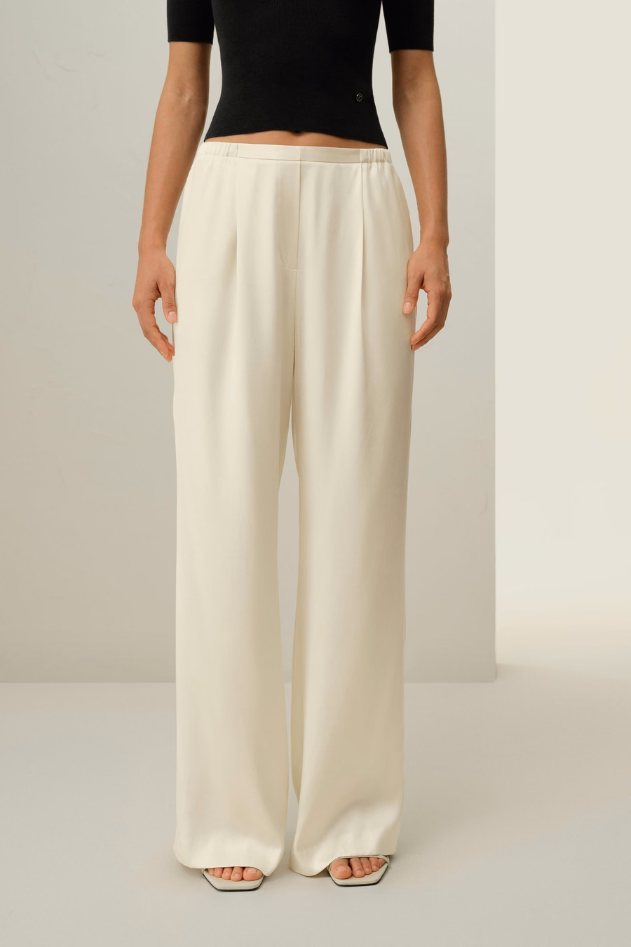 Pantalones de Charmeuse de Seda Doble Cara