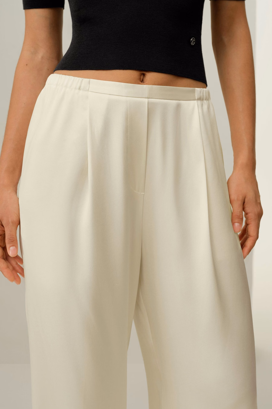 Pantalones de Charmeuse de Seda Doble Cara