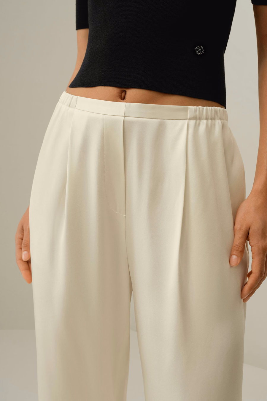 Pantalones de Charmeuse de Seda Doble Cara