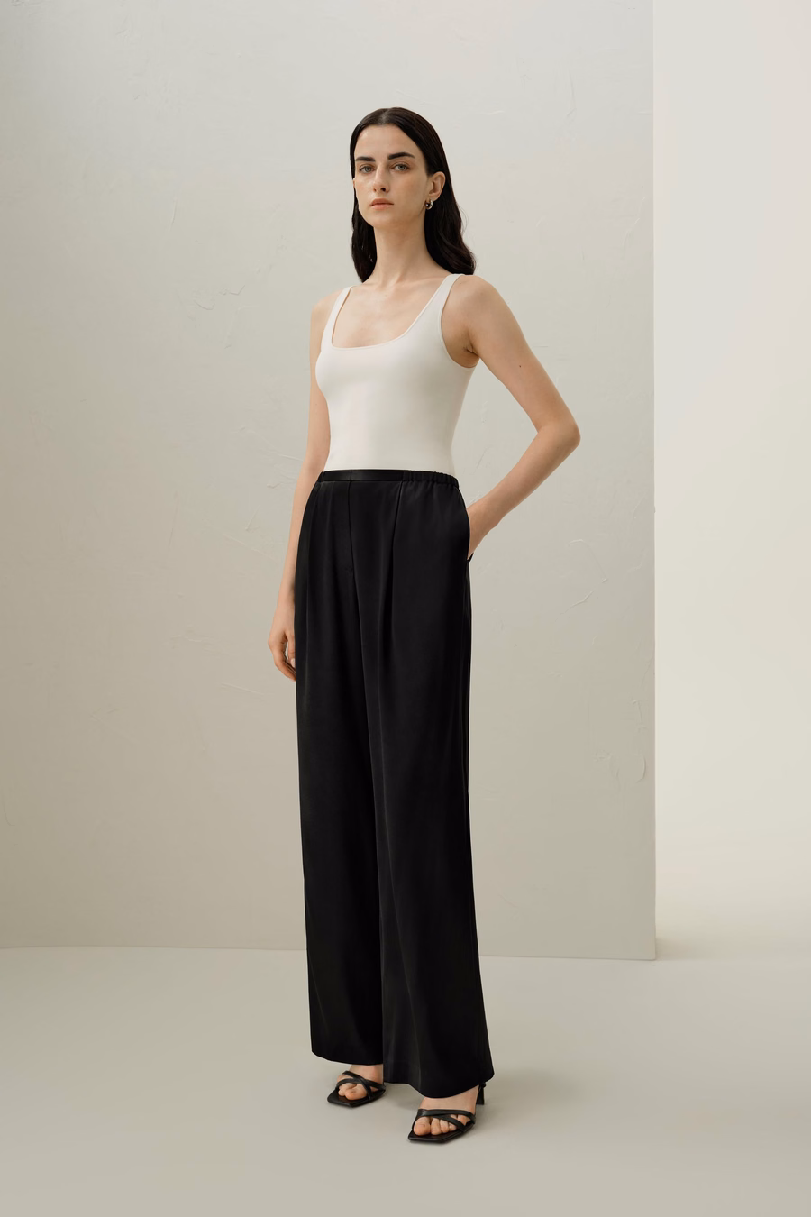 Pantalones de Charmeuse de Seda Doble Cara
