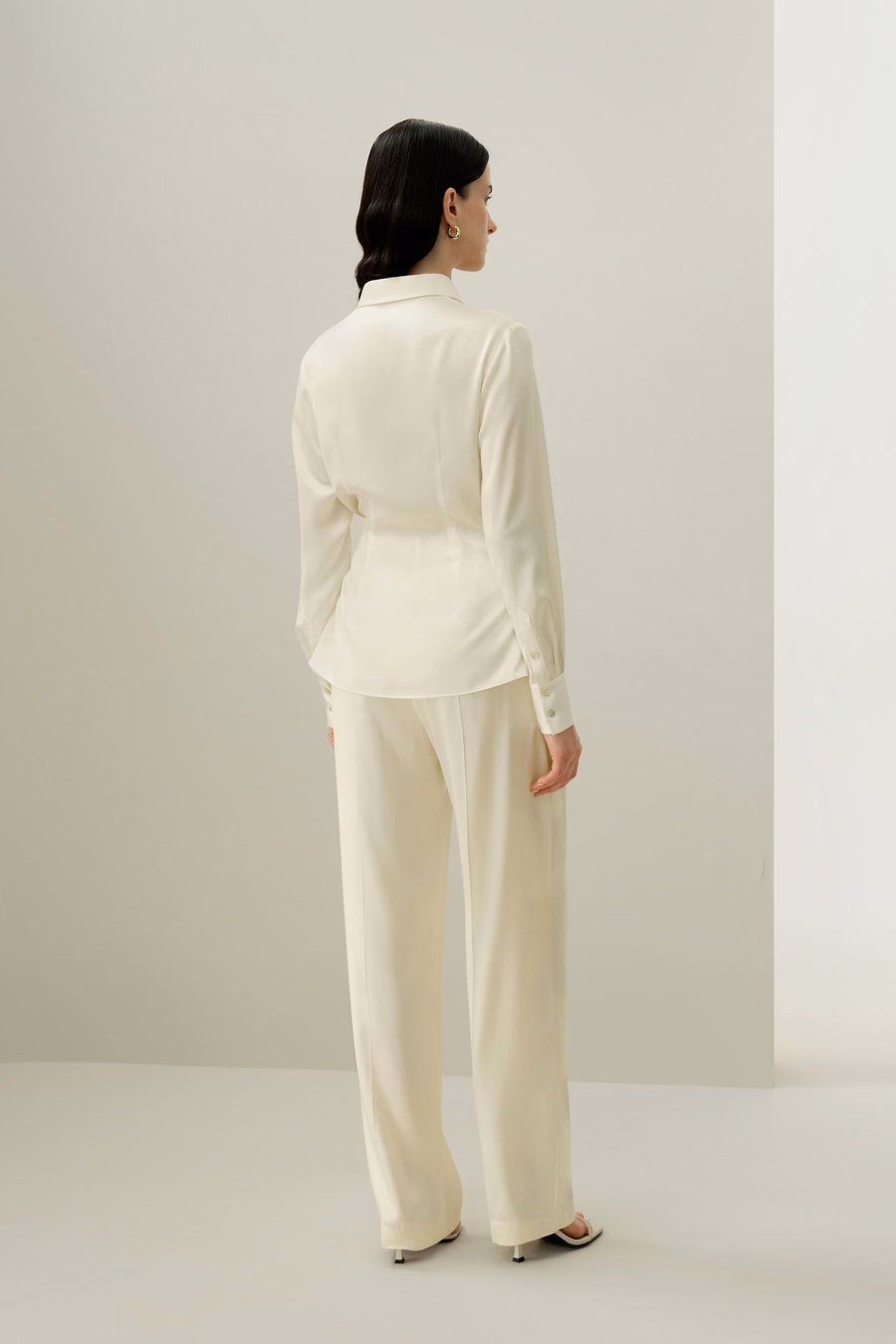 Camisa de seda charmeuse convertible