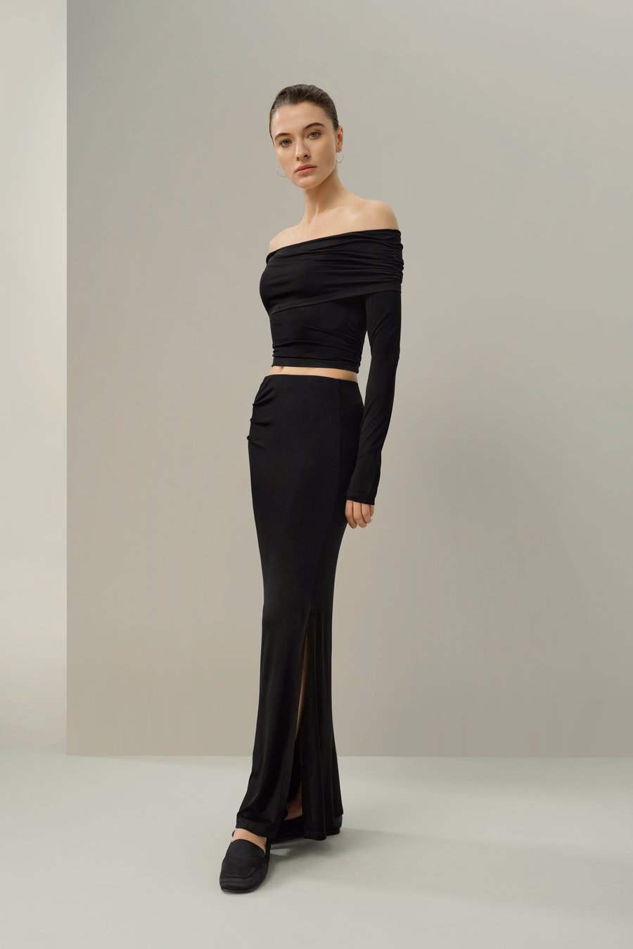 Falda Maxi Slim-Fit de Jersey de Seda Breeze