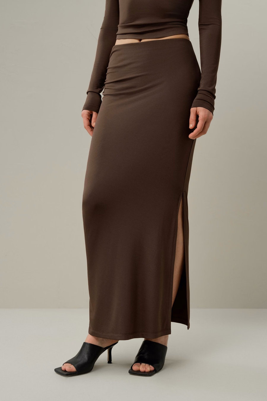Falda Maxi Slim-Fit de Jersey de Seda Breeze