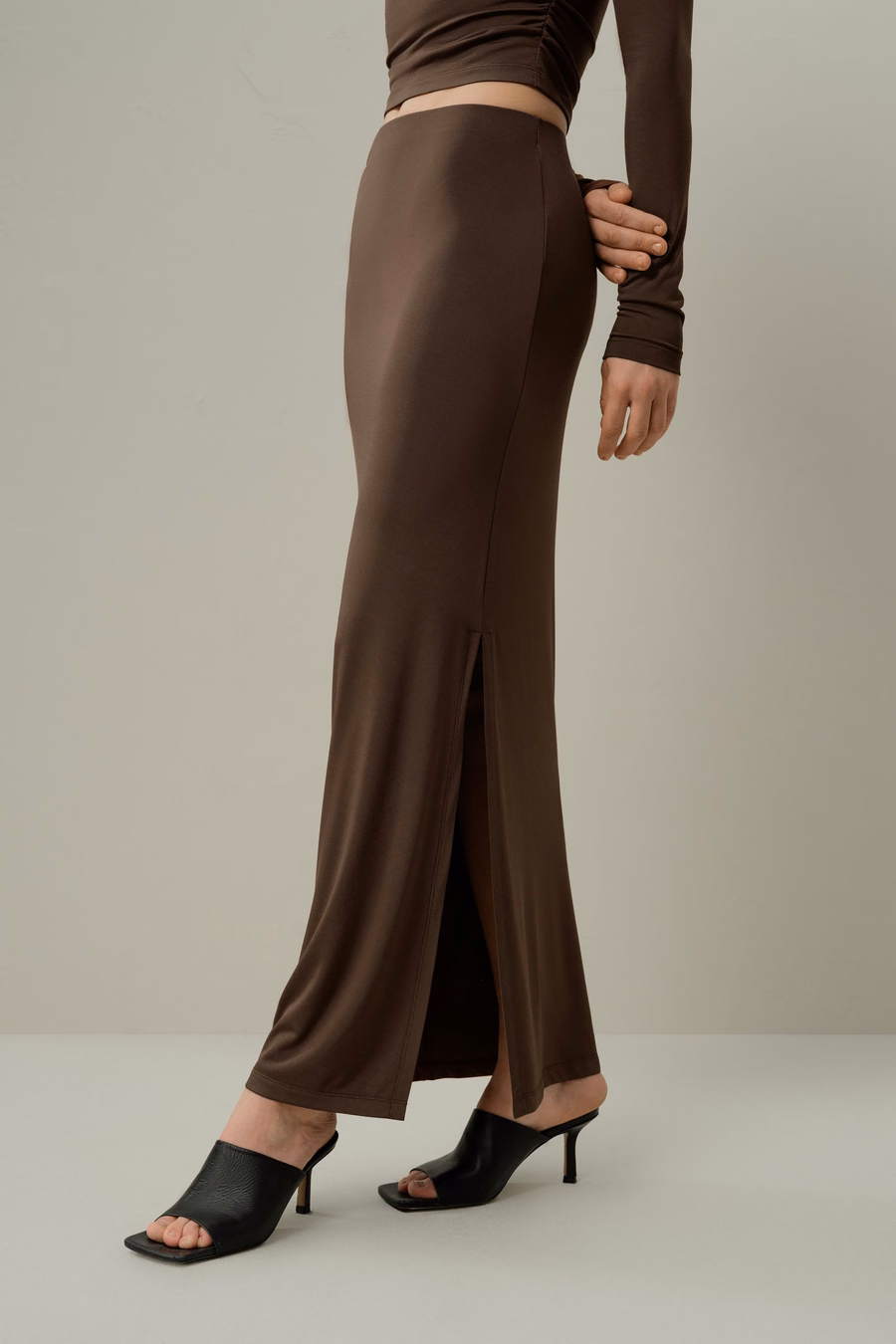 Falda Maxi Slim-Fit de Jersey de Seda Breeze