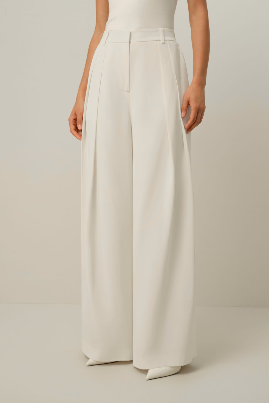 Pantalón ancho de seda crêpe