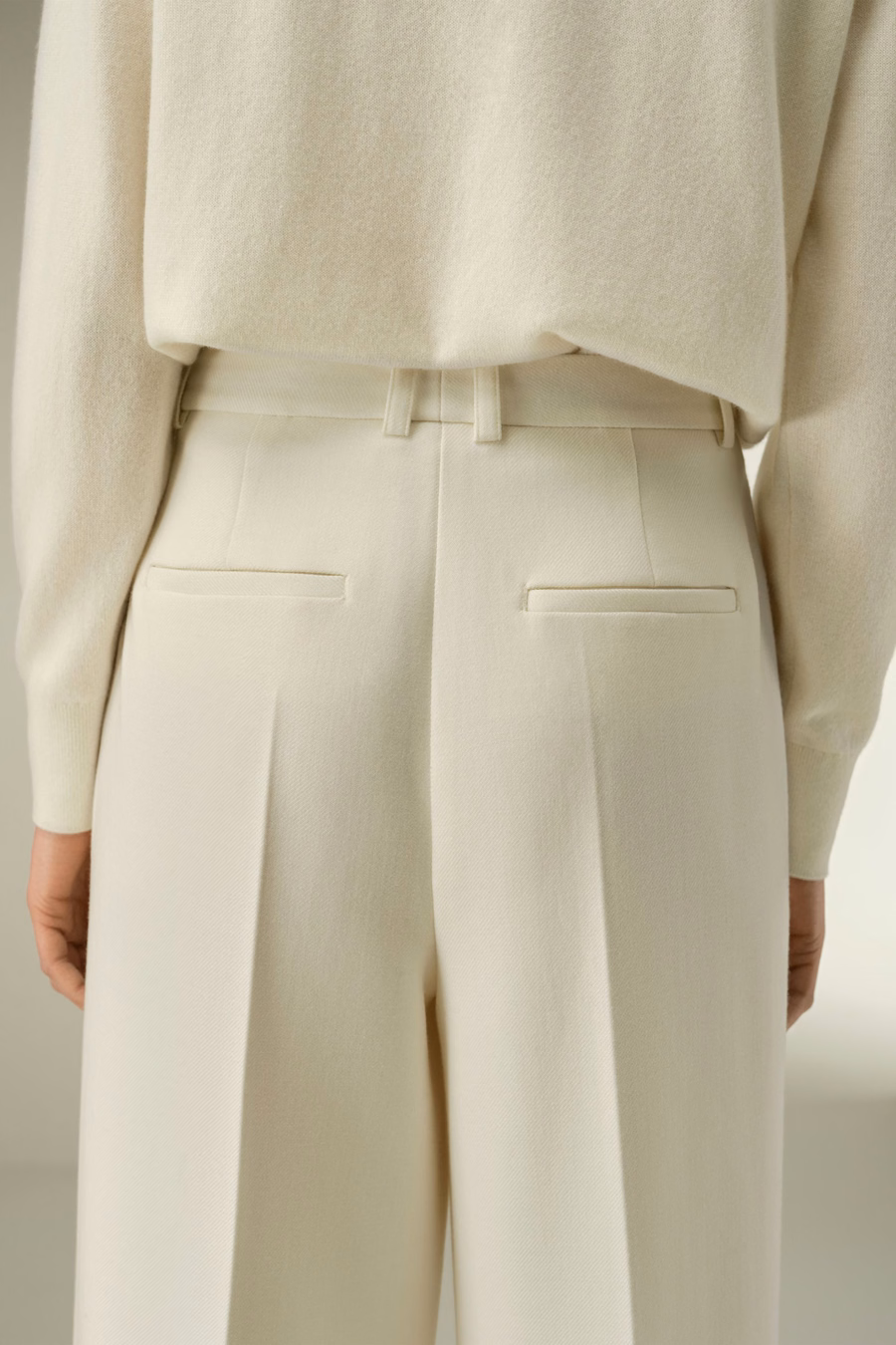 Pantalones de mezcla de tweed de seda y lana
