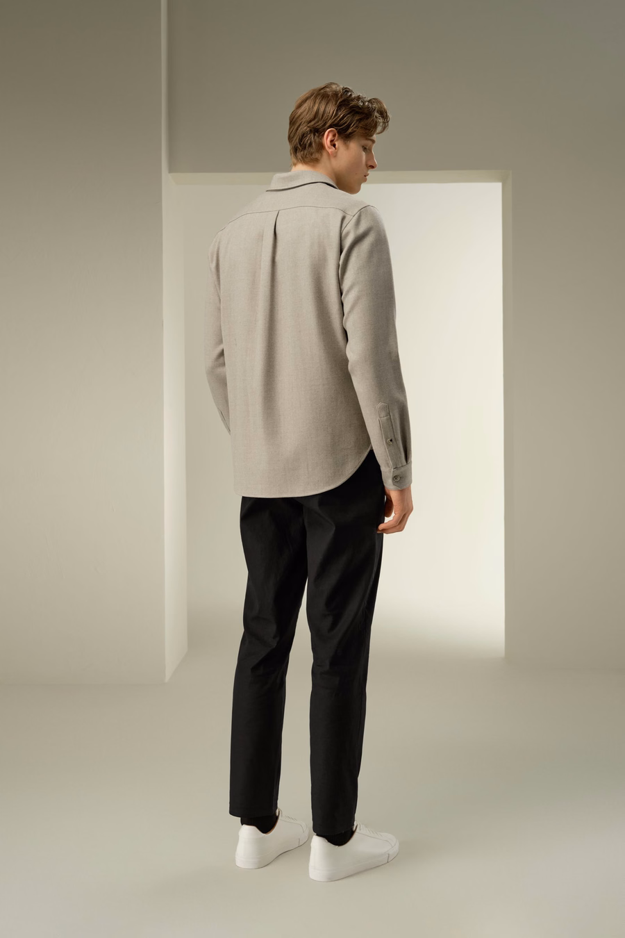 Camisa Cálida Over Sized de Mezcla de Seda y Lana para Hombres