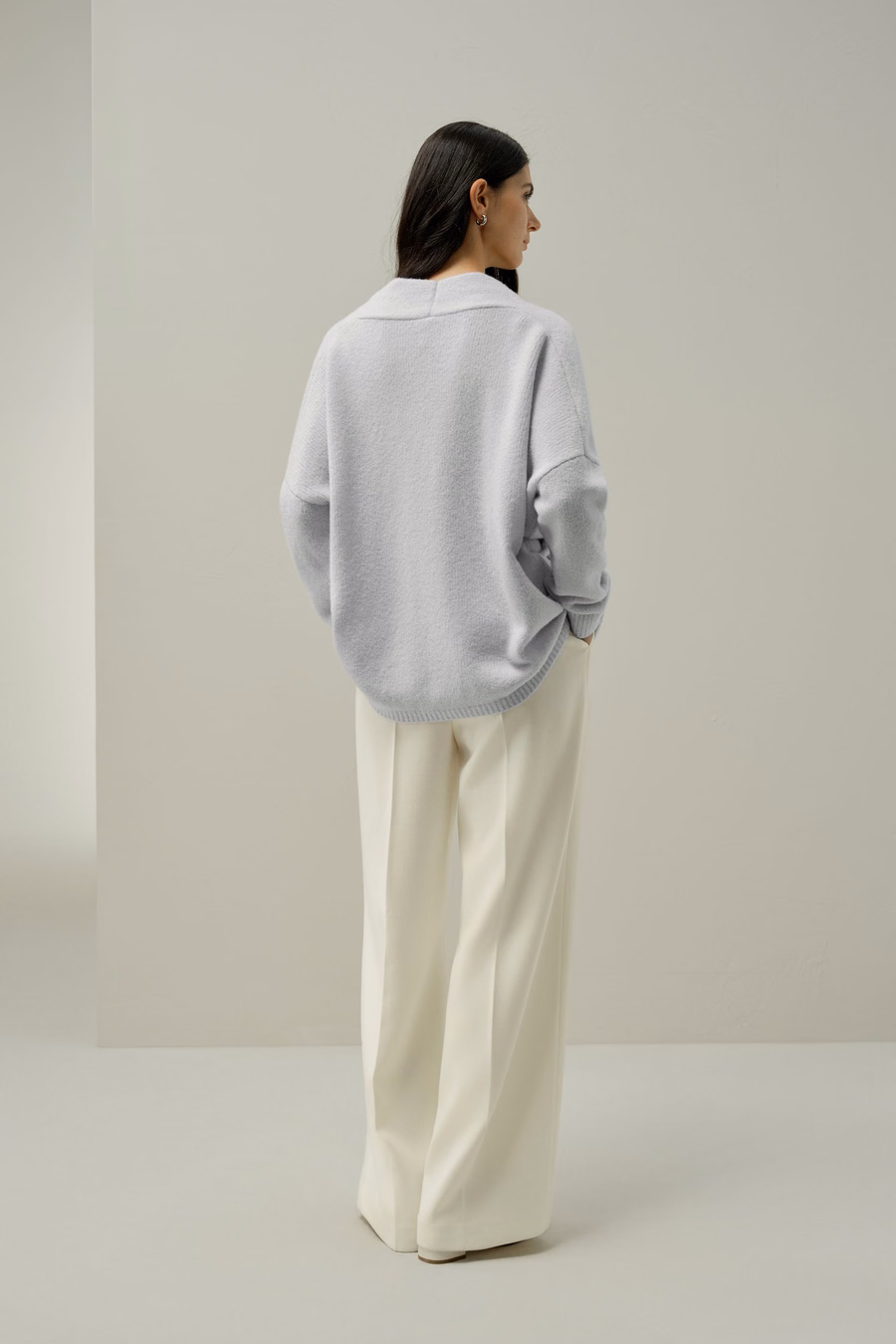 Chaqueta de punto bouclé de seda y cachemira