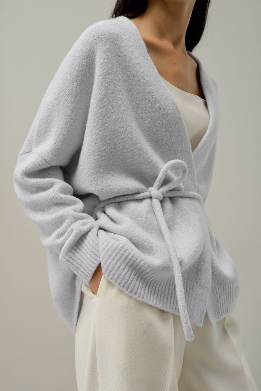 Chaqueta de punto bouclé de seda y cachemira