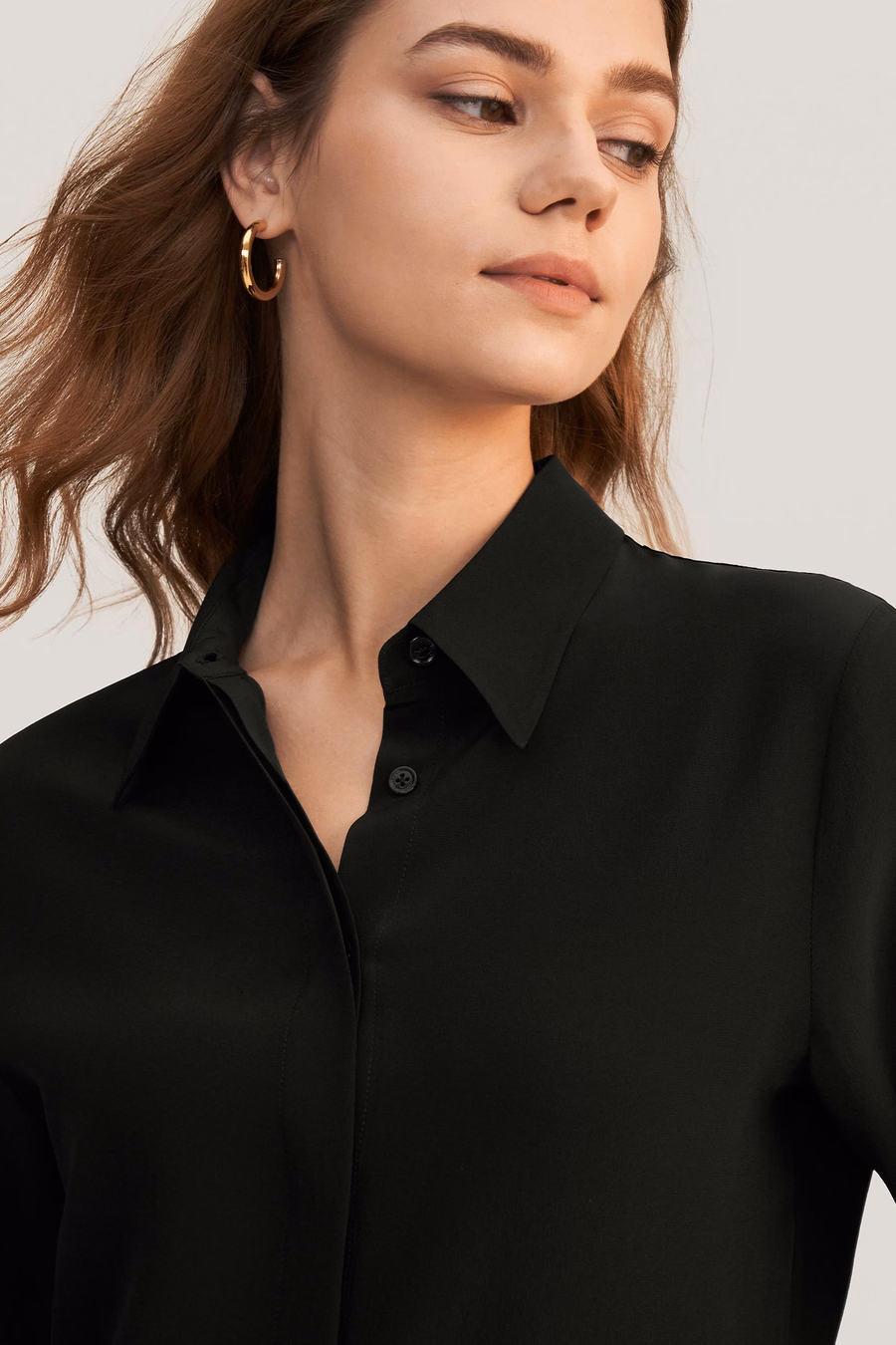 Camisa de Seda de Comodidad Clásica
