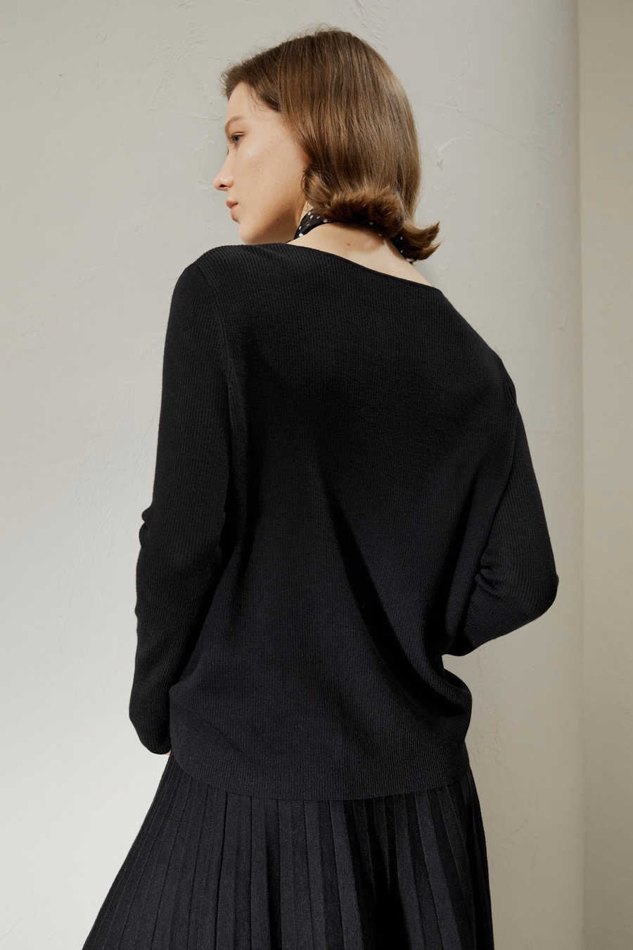 Suéter de Merino Ultra Fino con Escote en V