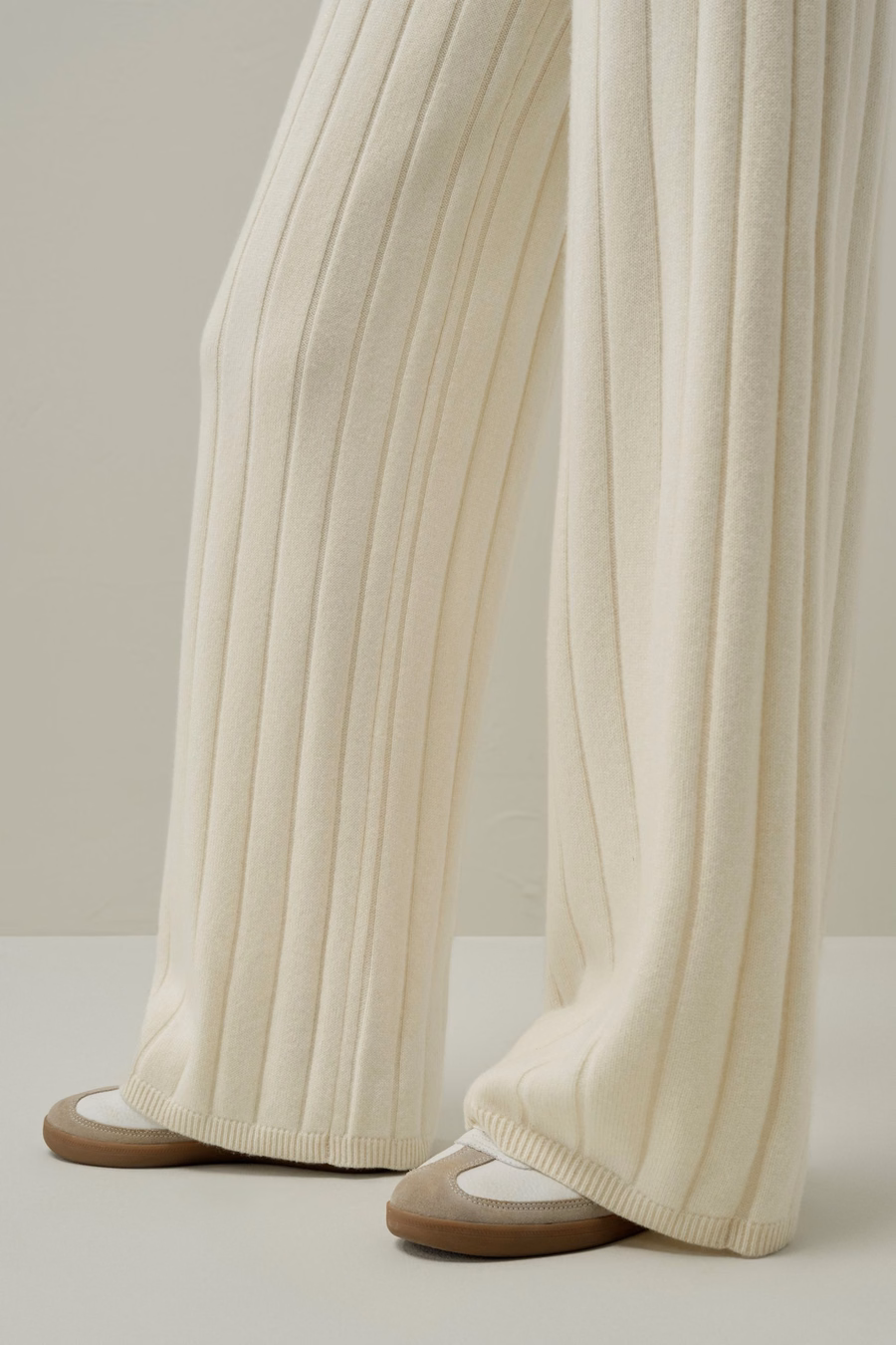 Ribbed Wide-Leg Pants