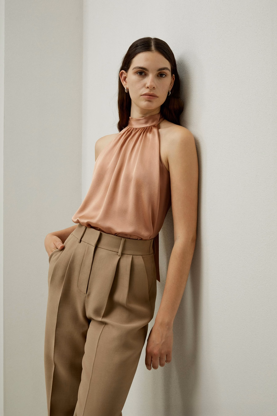 Top halter de seda Graceful Breeze