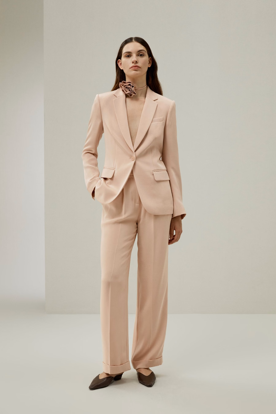 Blazer de Seda en Color Rosa Caoba
