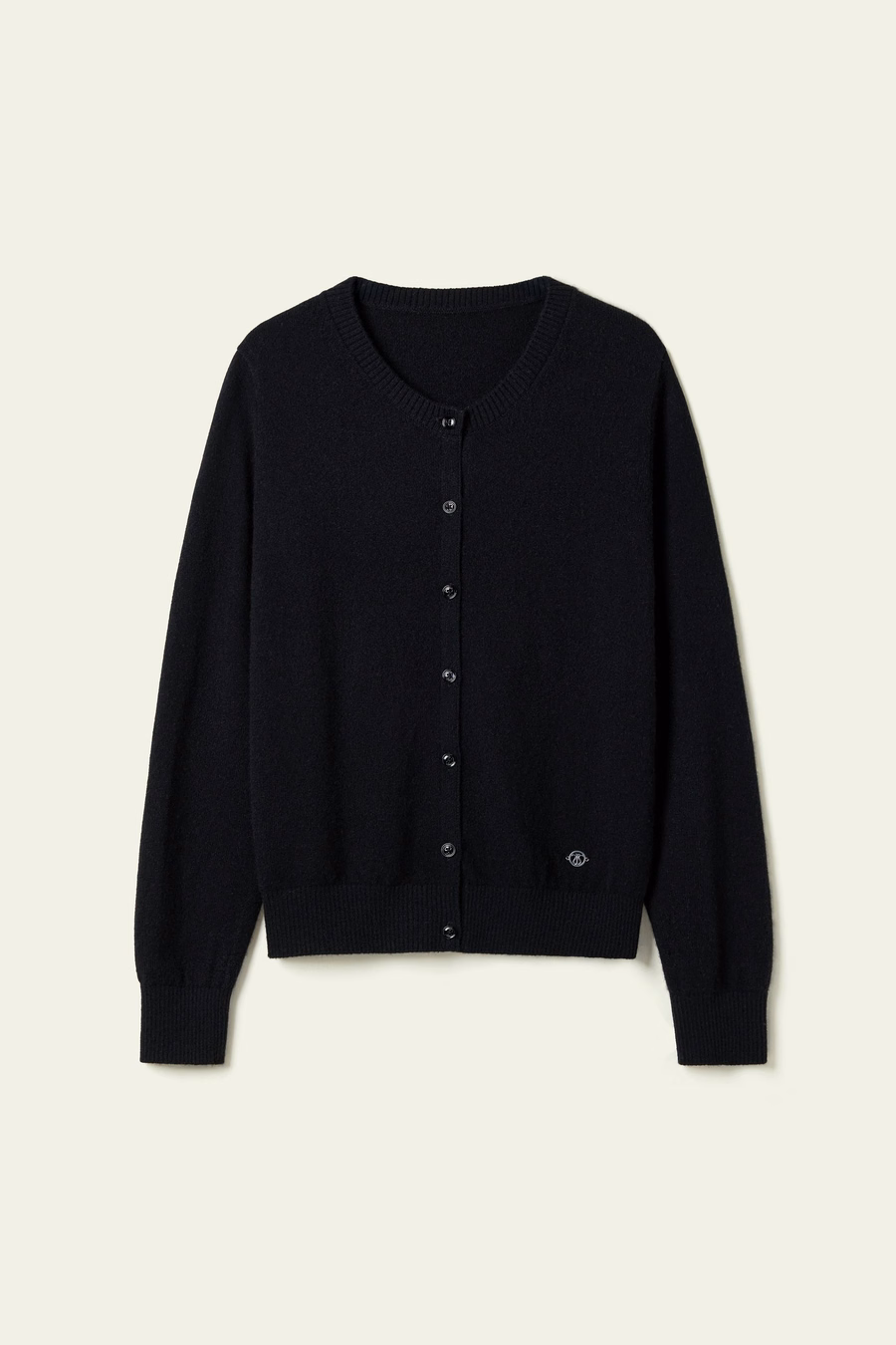 Cardigan ajustado de cuello redondo de cachemira