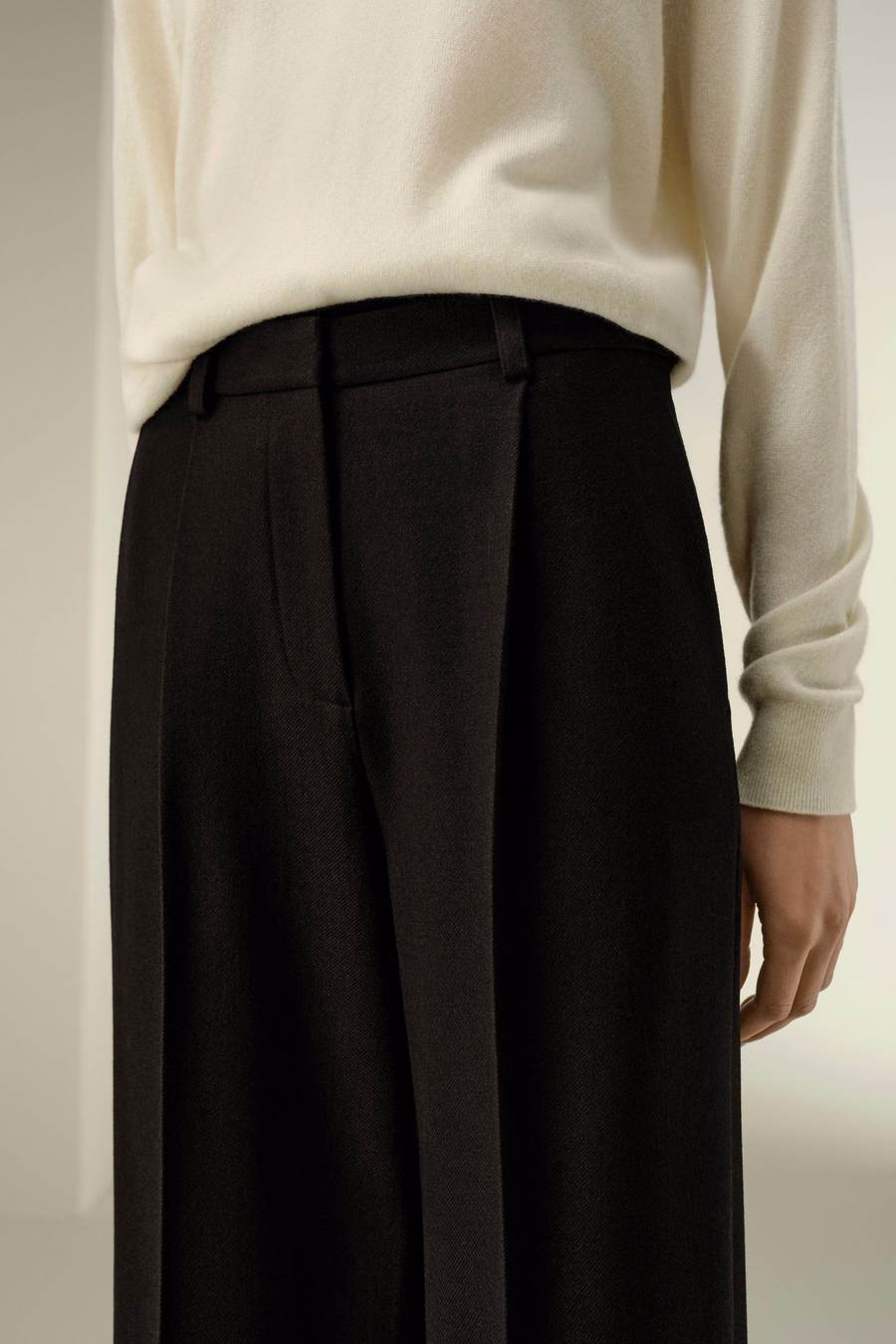 Pantalones de mezcla de tweed de seda y lana