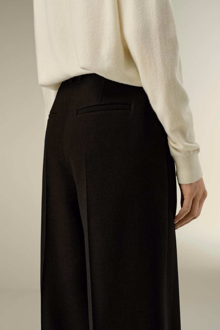 Pantalones de mezcla de tweed de seda y lana
