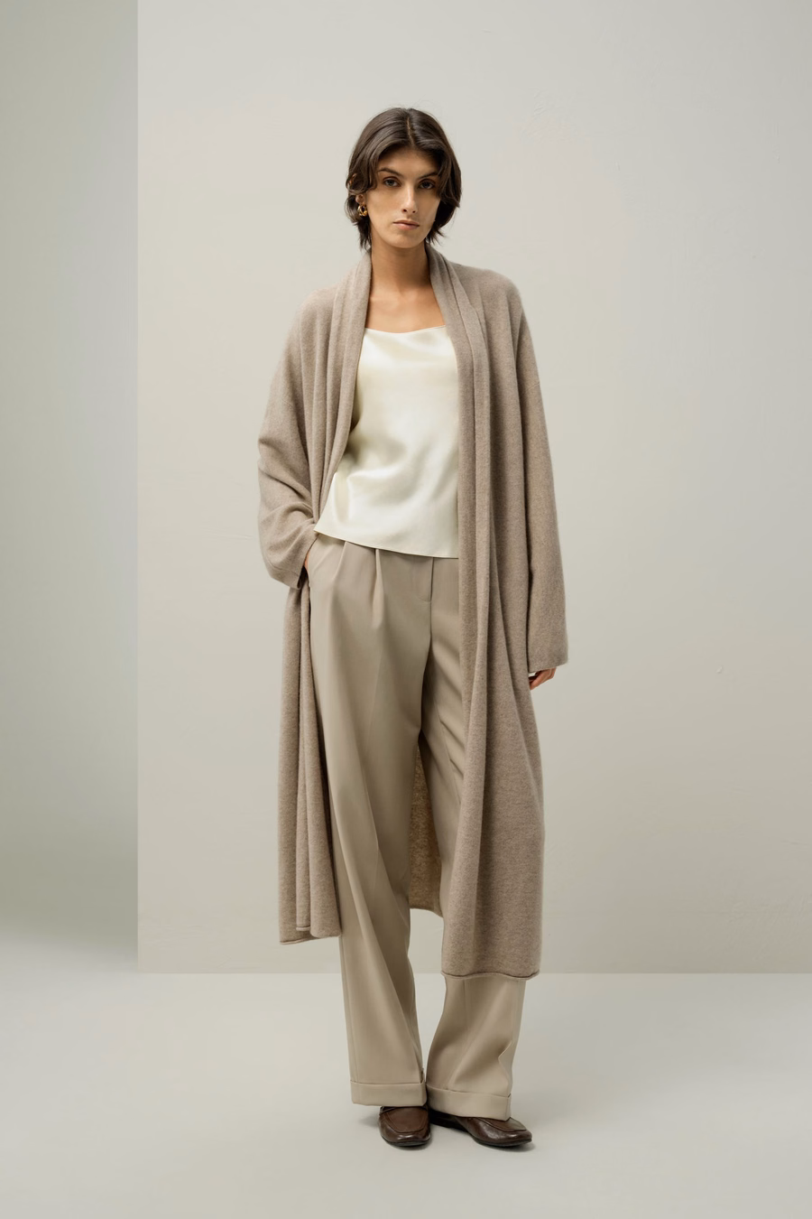 Cardigan de cachemira hasta la pantorrilla