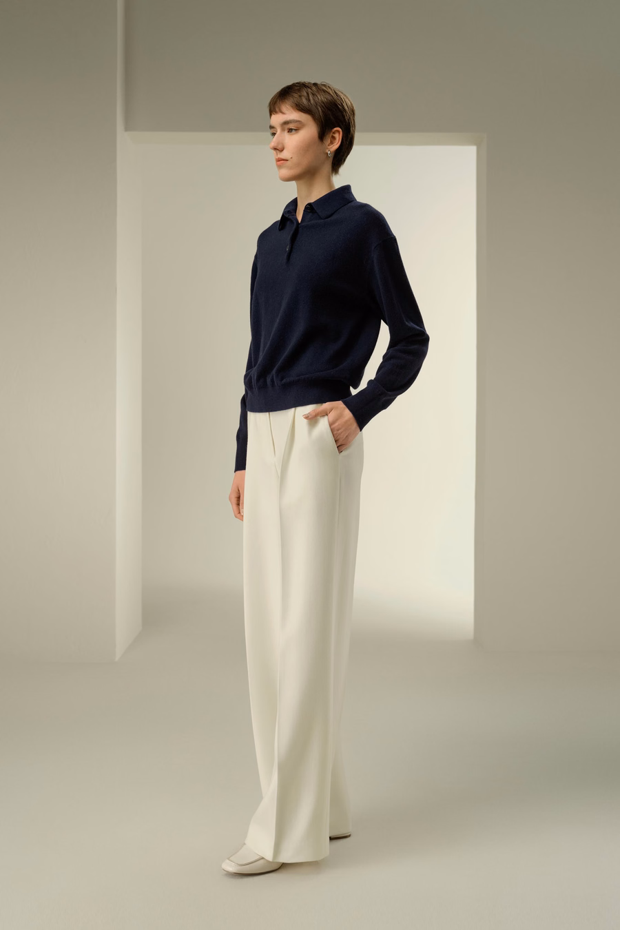 Camisa de polo de cashmere bebé
