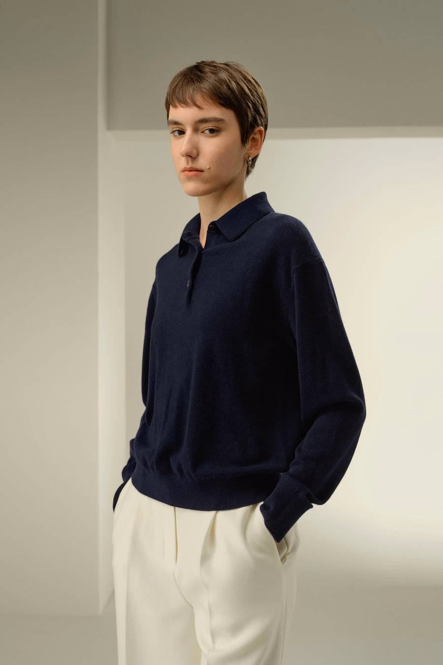 Camisa de polo de cashmere bebé