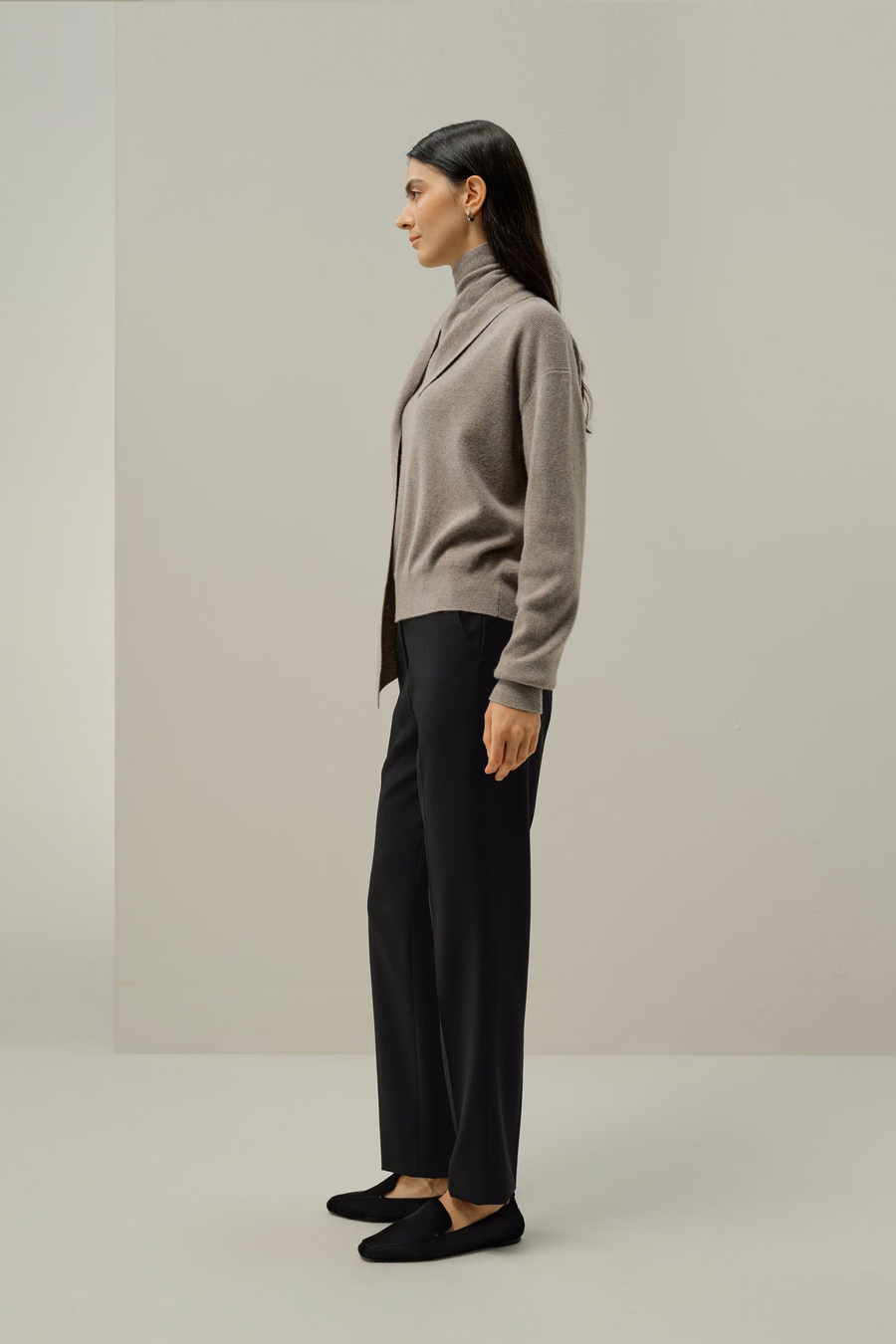 Suéter de Lana-Cashmere con Cuello de Pajarita