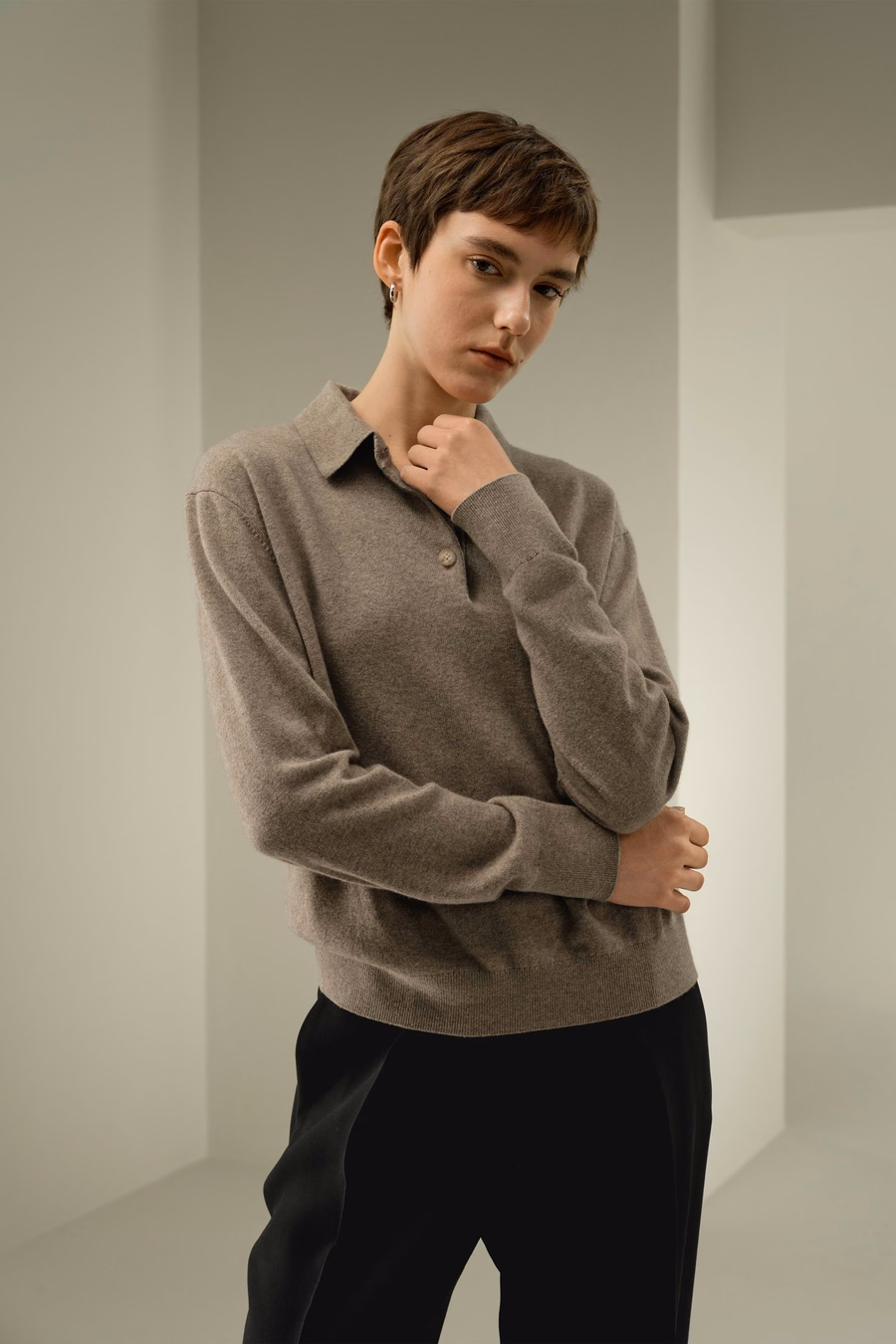 Camisa de polo de cashmere bebé