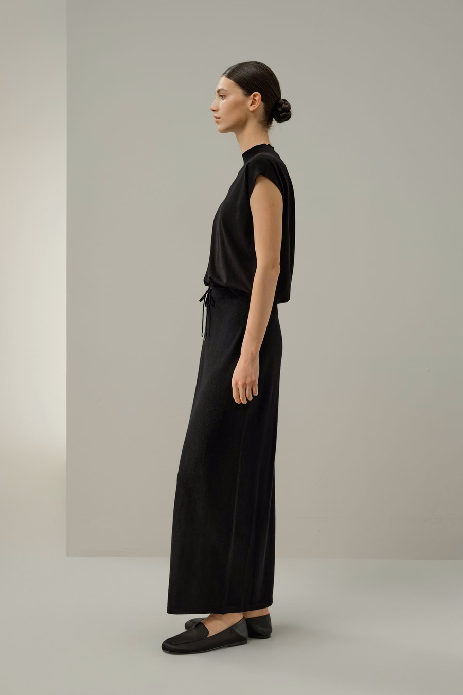 Falda Maxi de Lana Merino con Cuerda