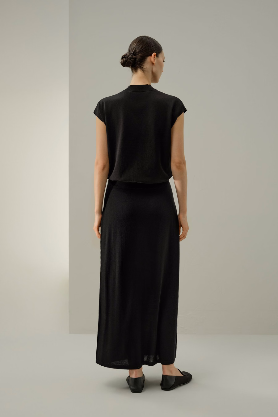 Falda Maxi de Lana Merino con Cuerda