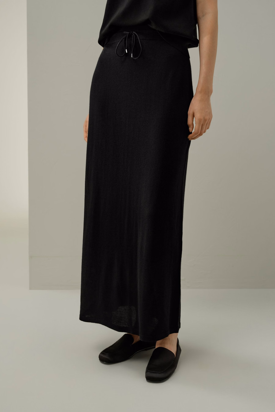 Falda Maxi de Lana Merino con Cuerda
