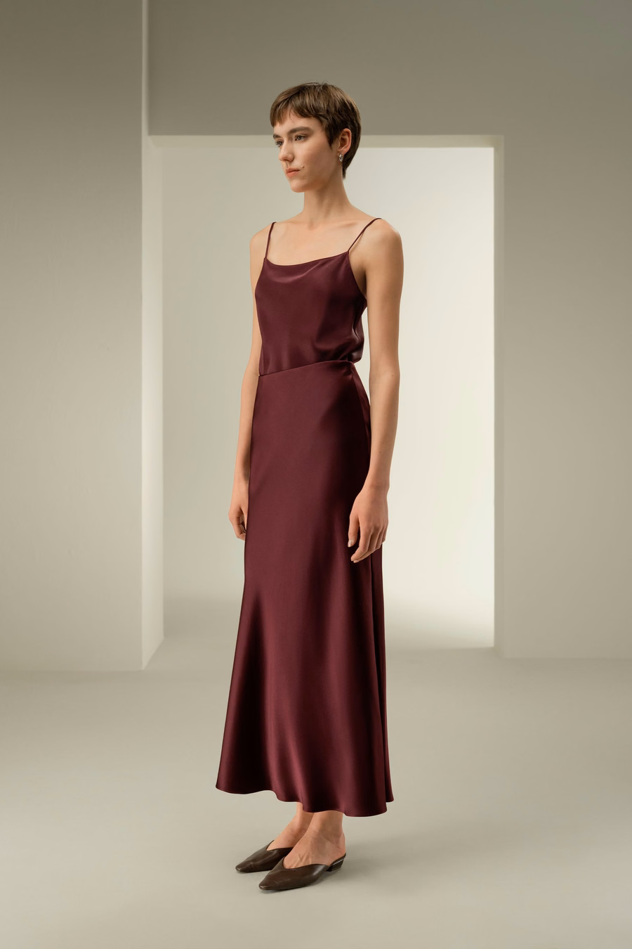 Falda Maxi de Seda Charmeuse de Doble Cara