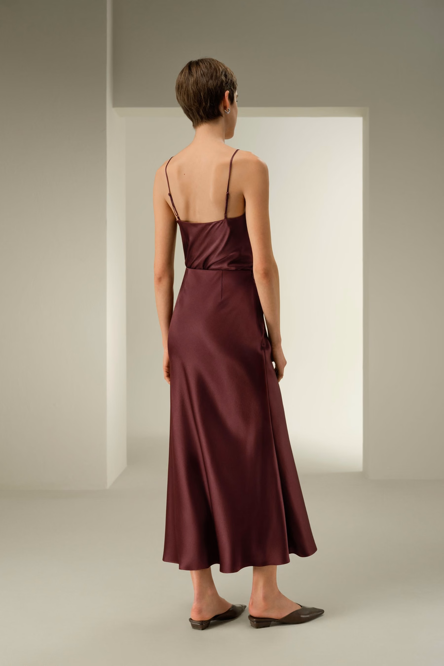 Falda Maxi de Seda Charmeuse de Doble Cara