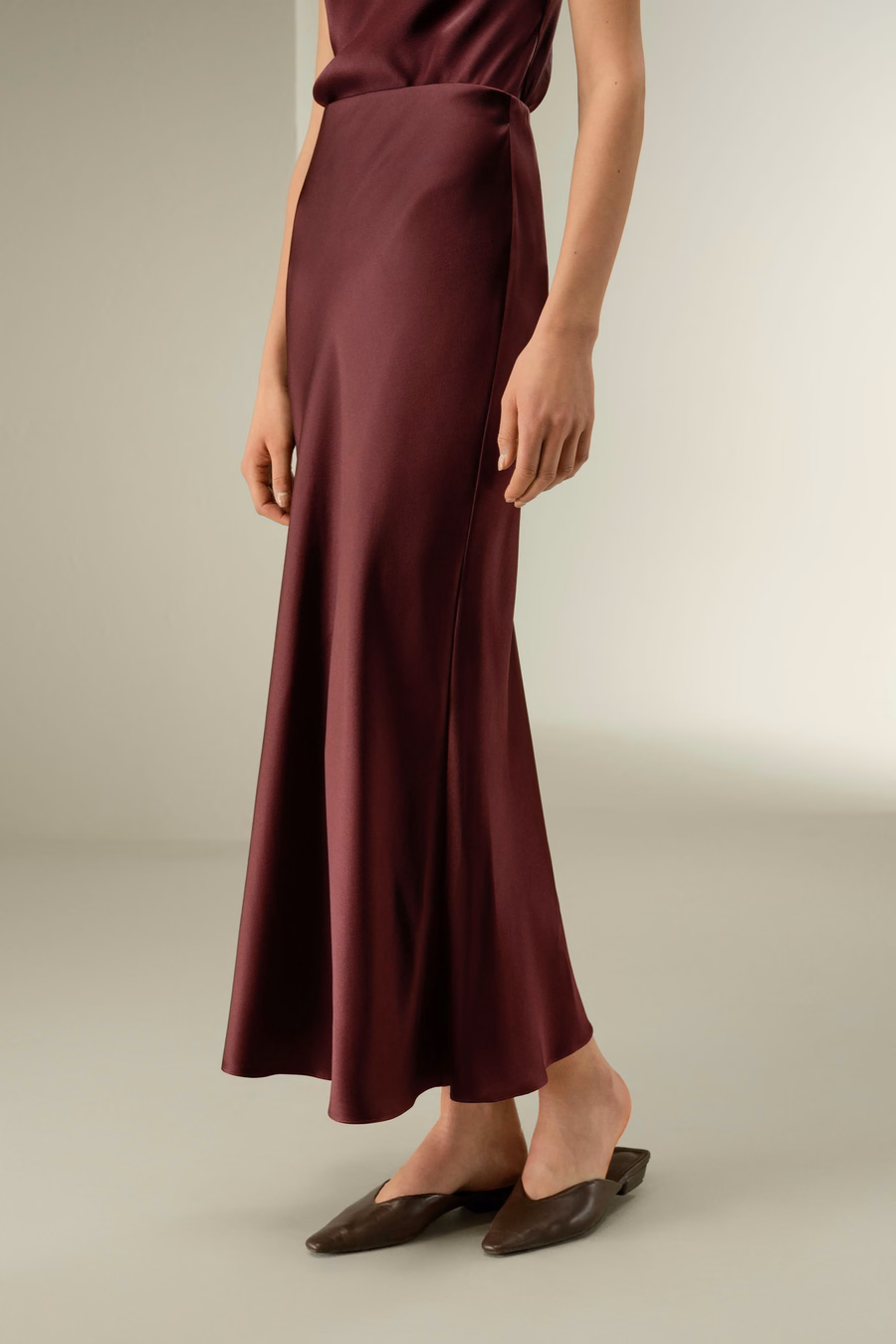 Falda Maxi de Seda Charmeuse de Doble Cara