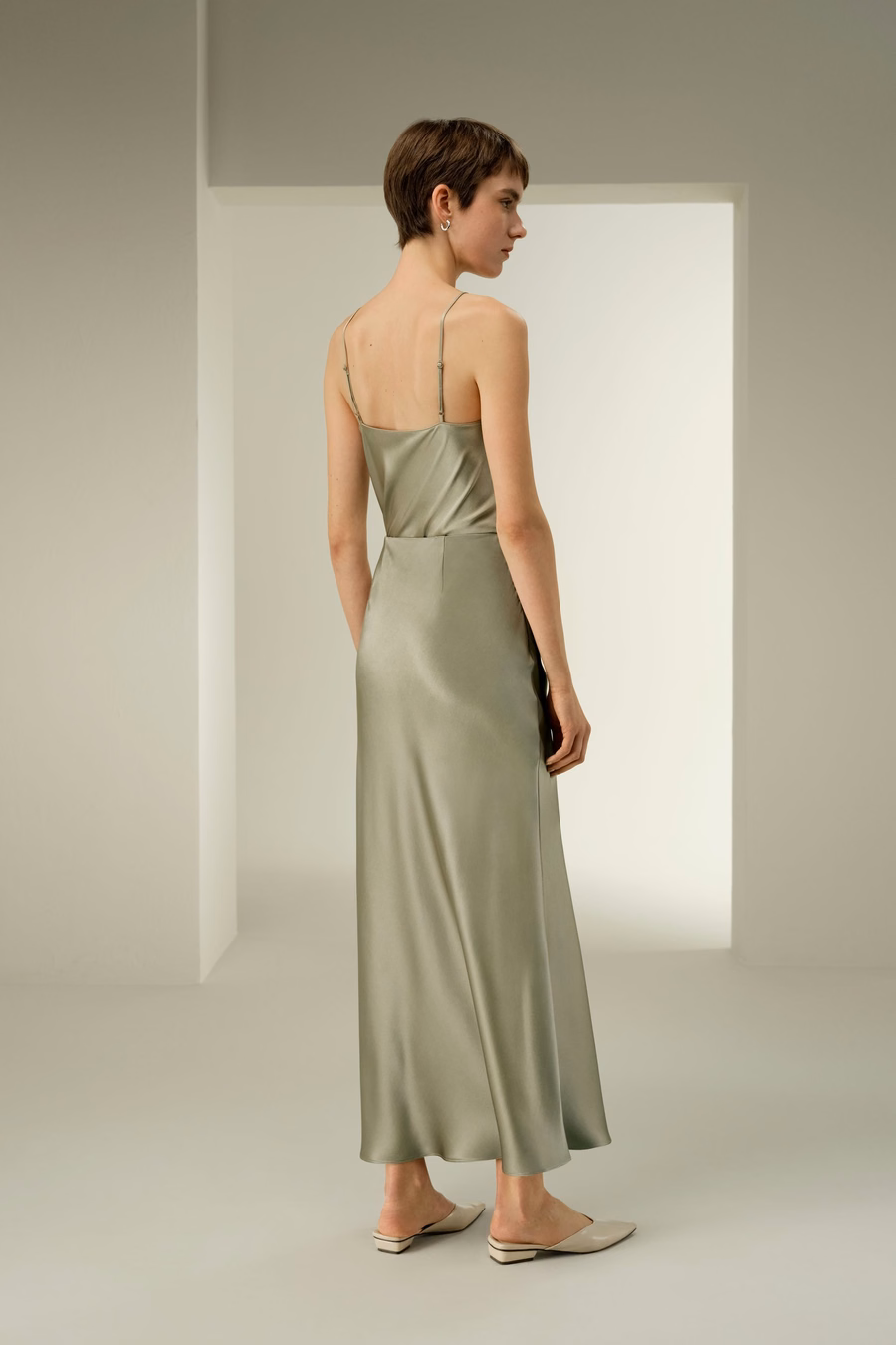 Falda Maxi de Seda Charmeuse de Doble Cara