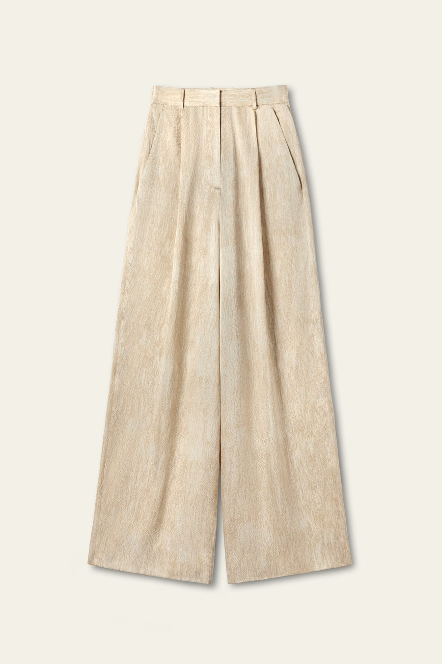 Pantalones de seda satinada perla