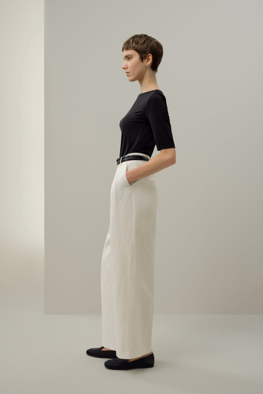 Top de cuello bote de jersey de seda Breeze