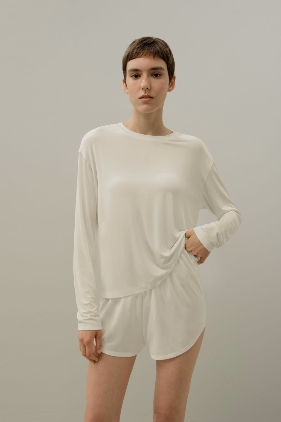 Top de Lounging Relaxed de Jersey de Seda Breeze