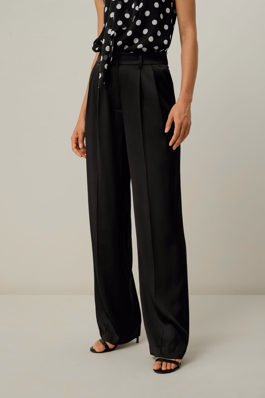 Pantalones rectos de Charmeuse de doble cara