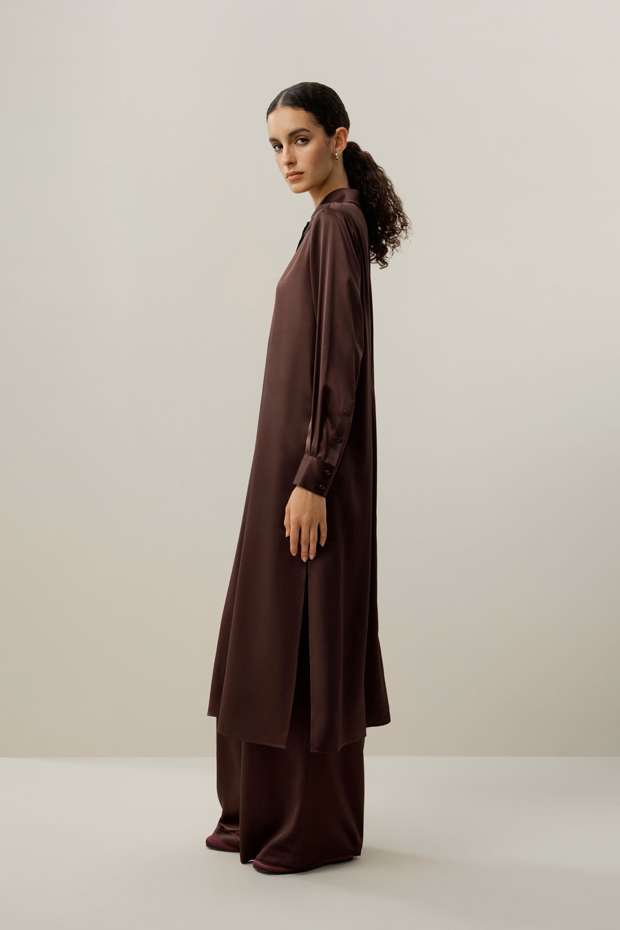 Pantalones de Seda Charmeuse de Pierna Ancha