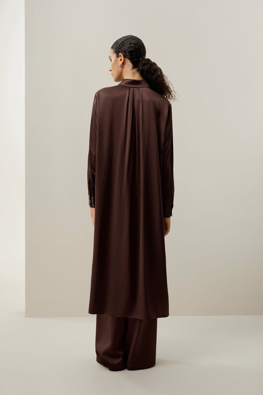 Pantalones de Seda Charmeuse de Pierna Ancha