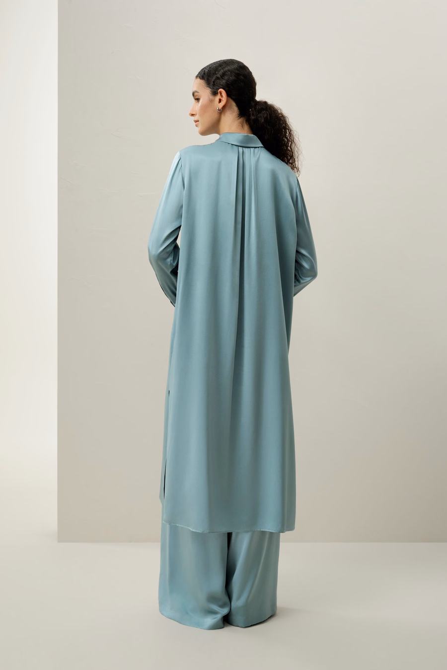 Pantalones de Seda Charmeuse de Pierna Ancha