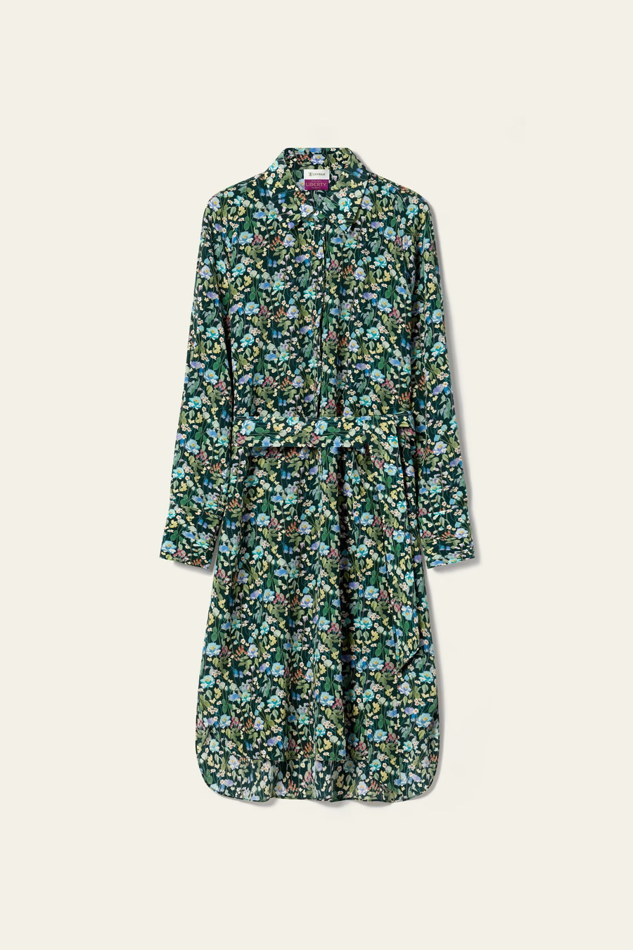 Vestido de camisa hasta la rodilla del bosque de cuentos de hadas - Hecho con tela Liberty