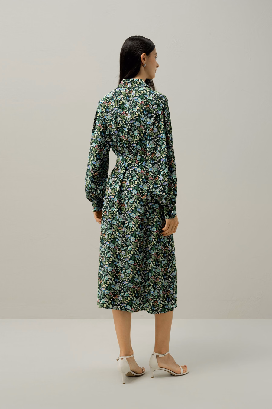 Vestido de camisa midi Bosque de Cuento de Hadas - Hecho con tela Liberty