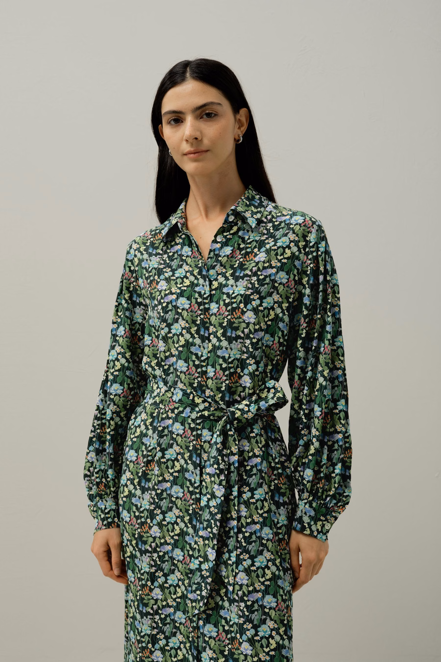 Vestido de camisa midi Bosque de Cuento de Hadas - Hecho con tela Liberty