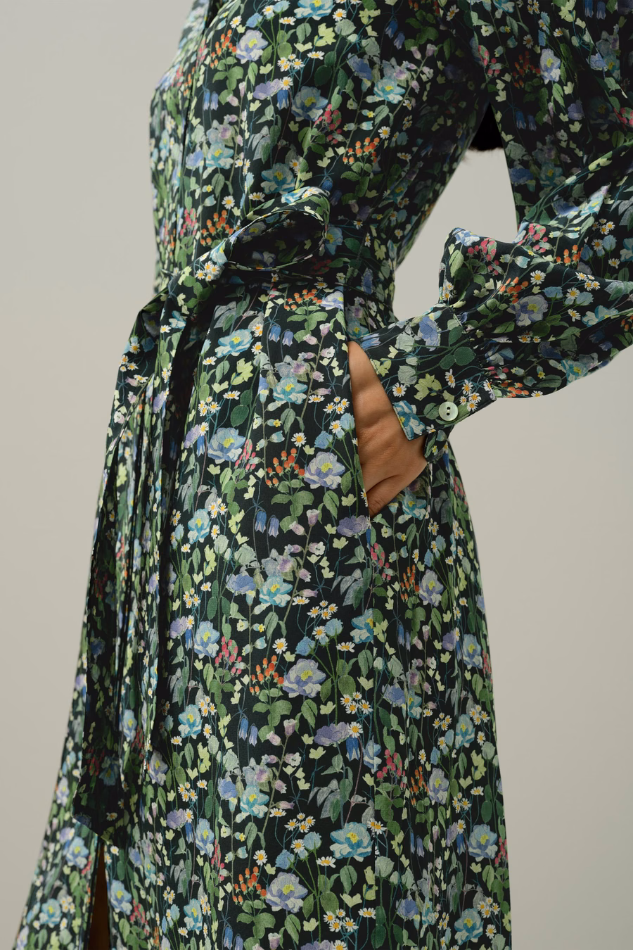 Vestido de camisa midi Bosque de Cuento de Hadas - Hecho con tela Liberty