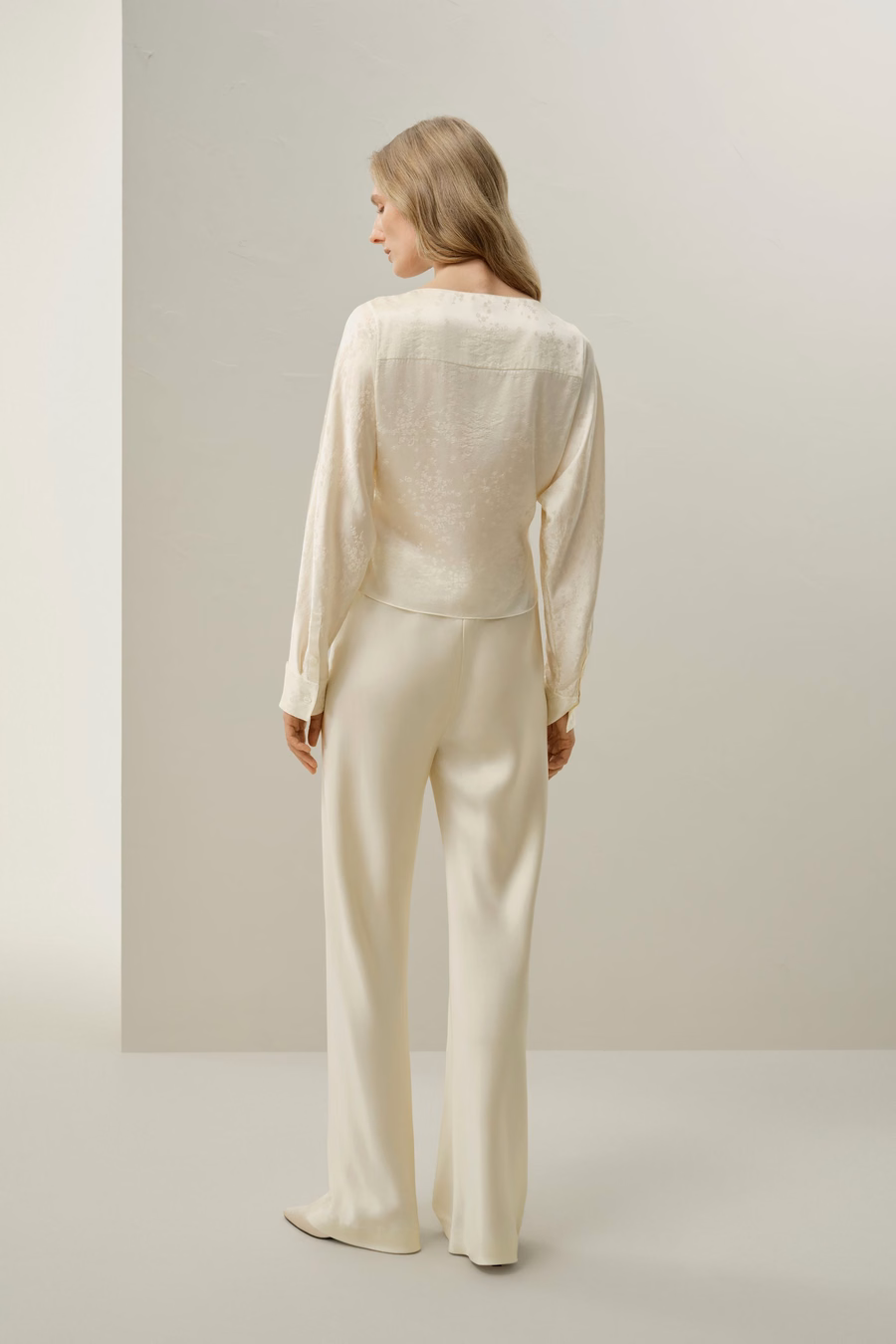 Blusa de seda jacquard YING